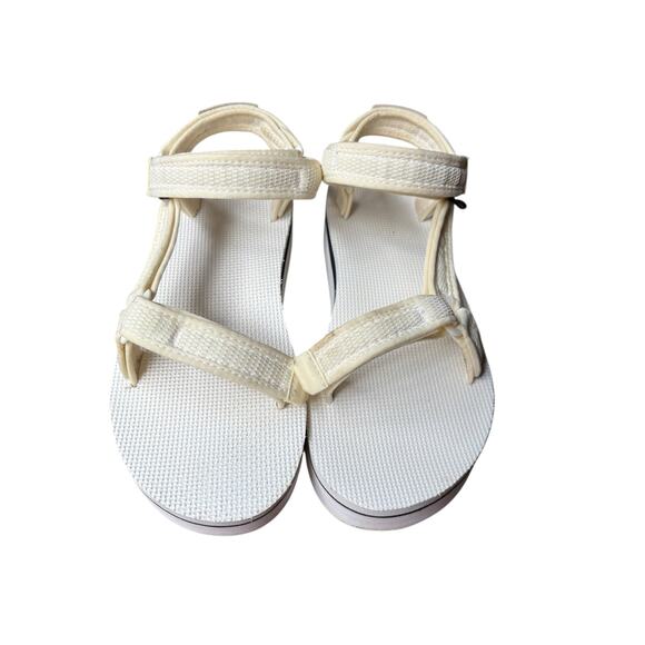 Teva Women's Flatform Universal Platform Mesh Print Bright White Sandal - 9 - Picture 2 of 8